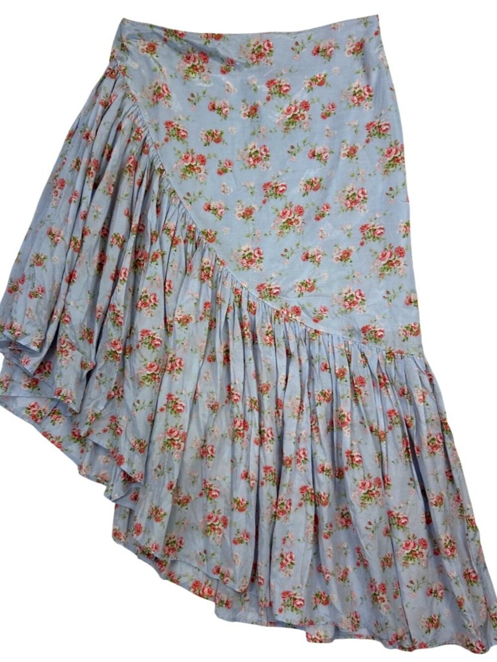 NWT Abercrombie & Fitch Sz M Floral Asymmetrical Coquette Ruffle Romantic